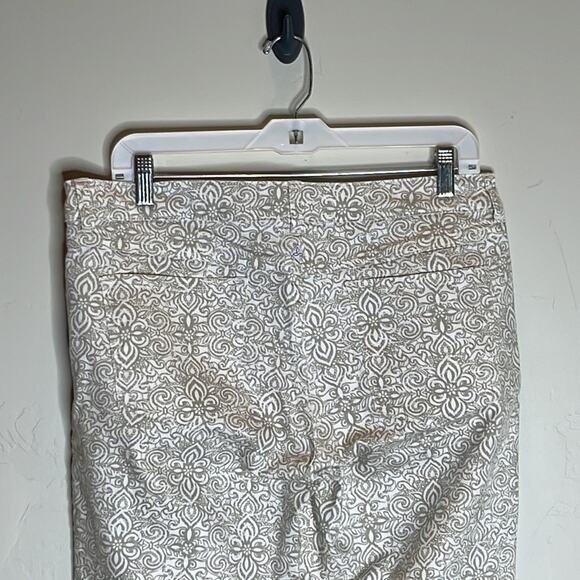 Prana Paisley Swirl Floral White Print Pants Size 10 - Picture 4 of 7